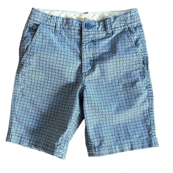 GAP Boys Blue Checkered Flat Front Shorts Size 12 - Picture 1 of 4